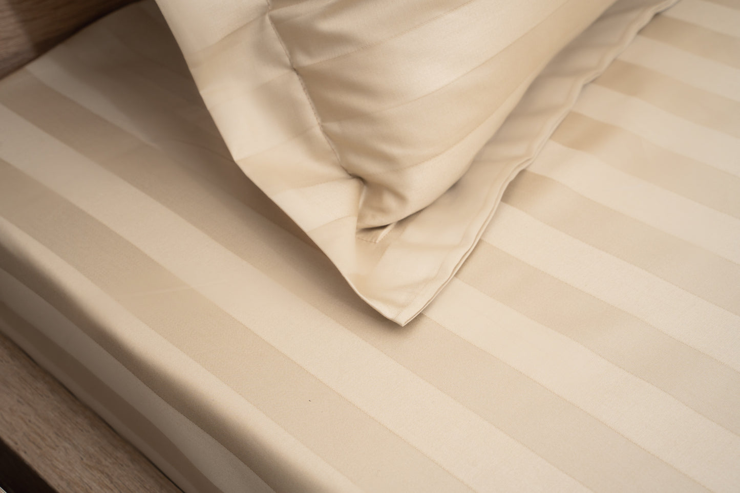 Stripe Comfort Bedsheet Set - Pastel Brown