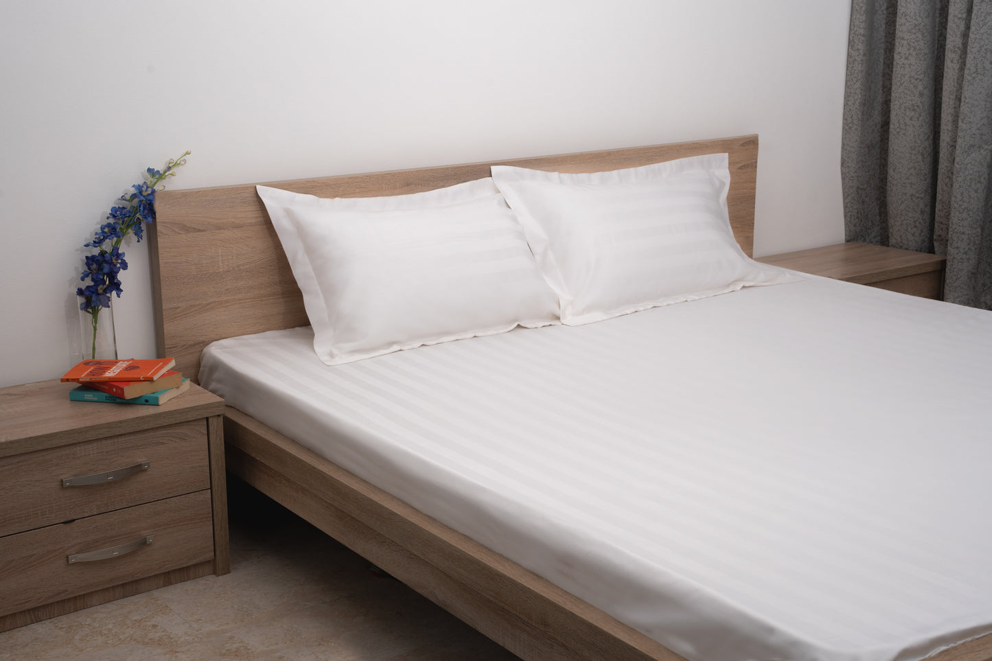 Stripe Comfort Bedsheet Set -White