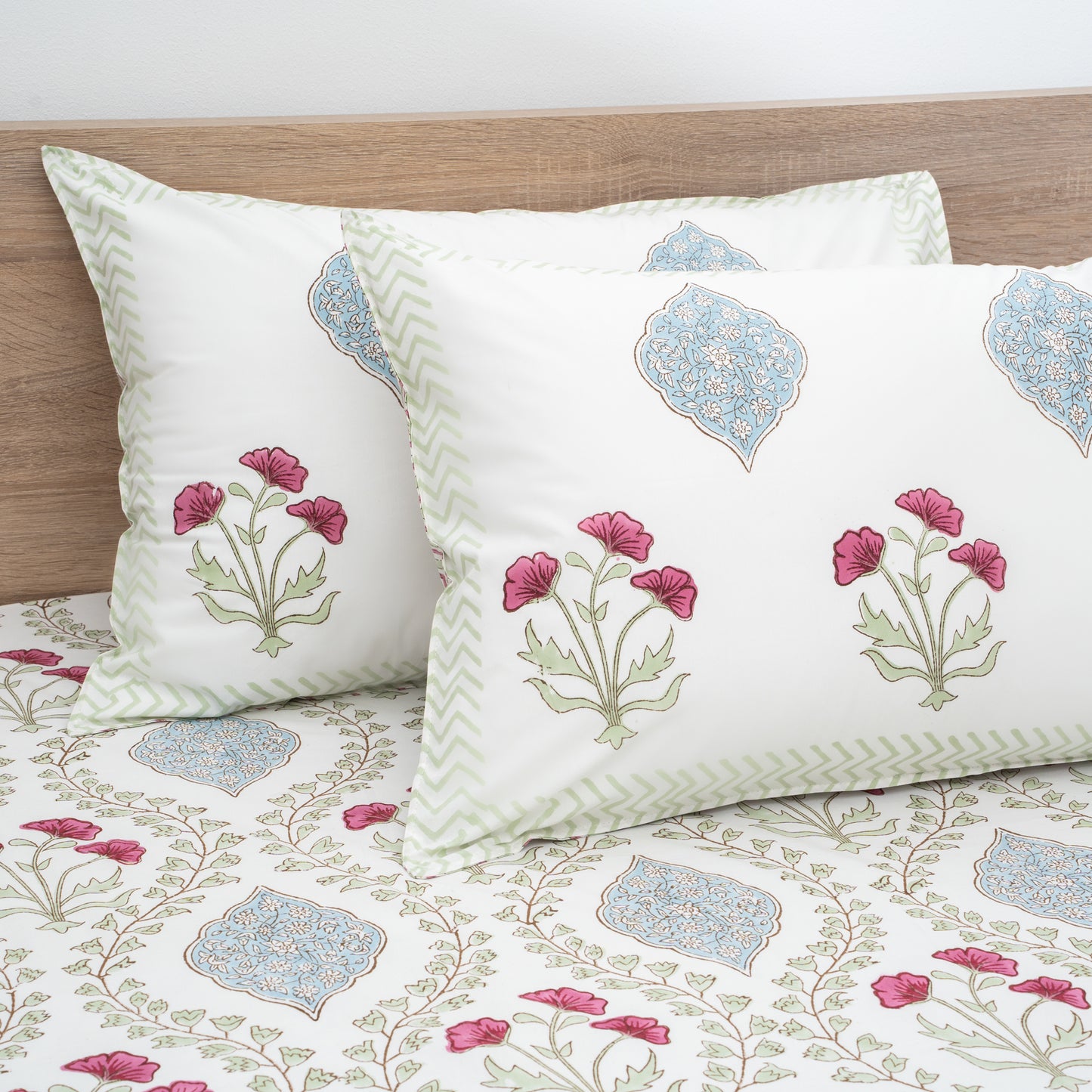 HandBlock Artisan Weave Chevron Floral Bedsheet Set