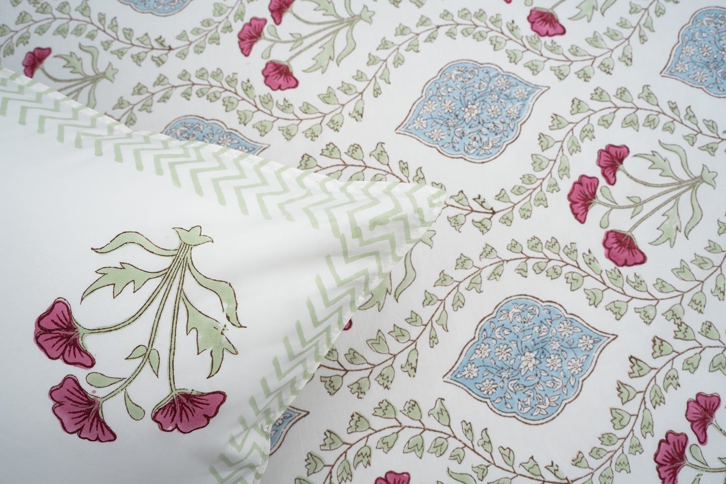 HandBlock Artisan Weave Chevron Floral Bedsheet Set