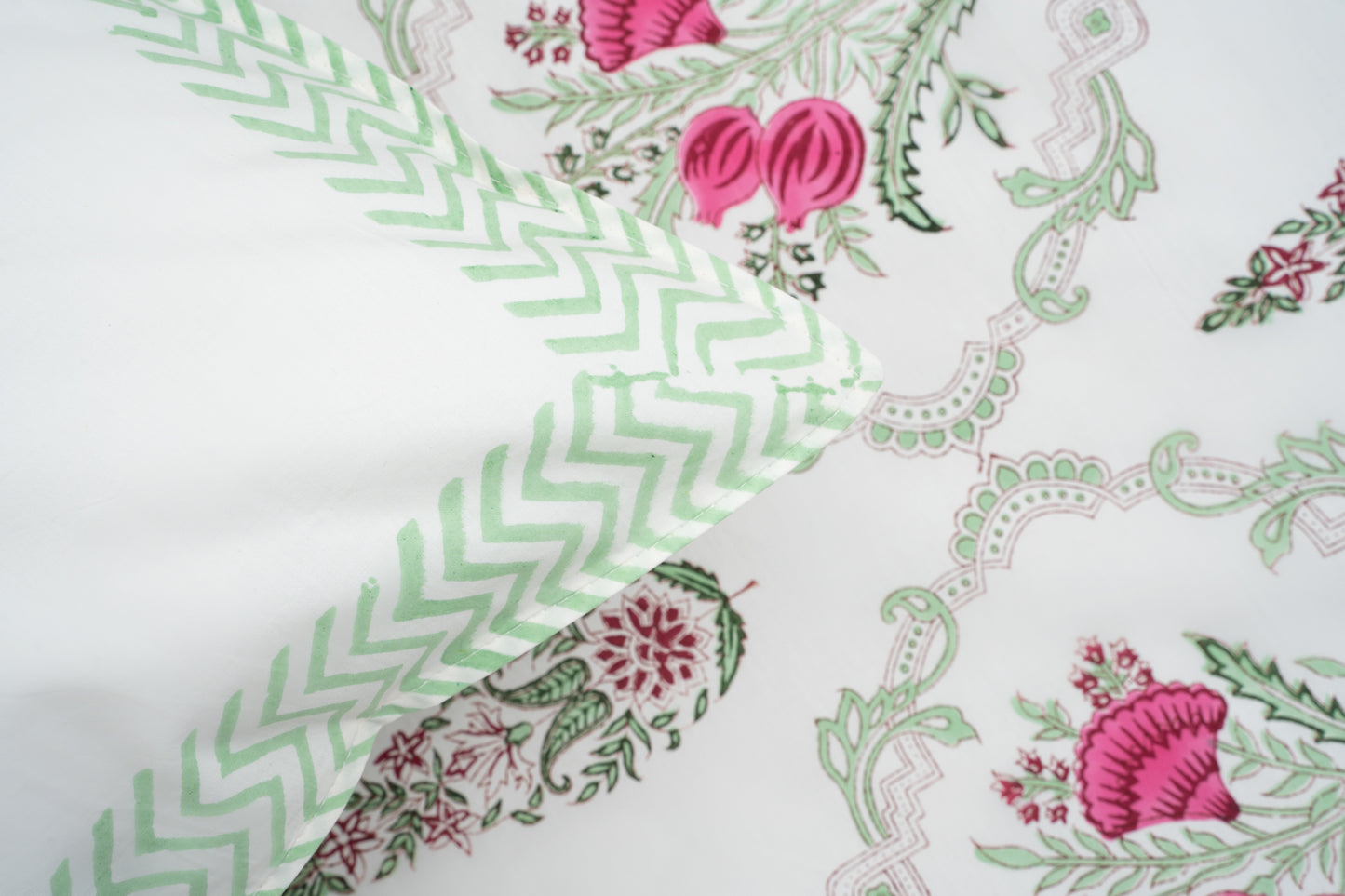 HandBlock Artisan Weave Floral Motifs Bedsheet Set