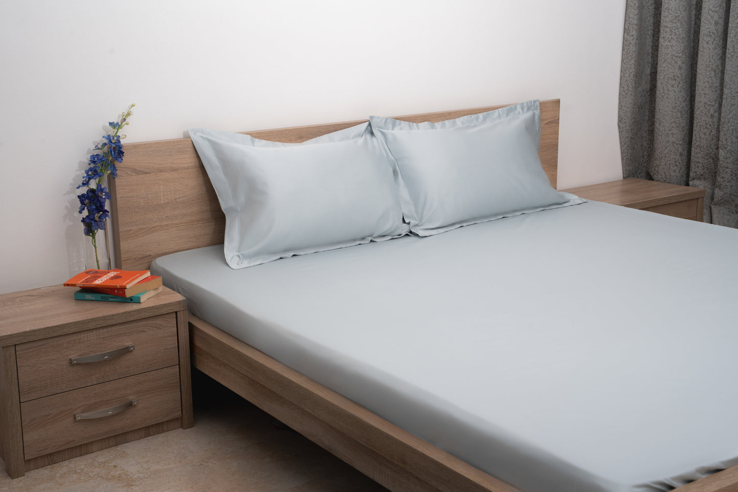 OpalSatin Bedsheet Set - Light Silver Blue