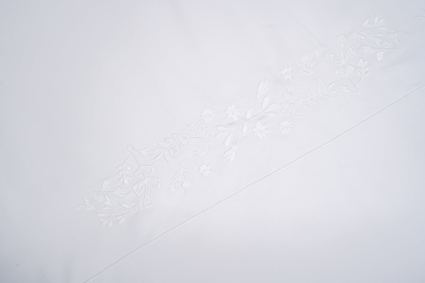 Signature Floral Embroidered White Bedsheet Duvet Cover Set