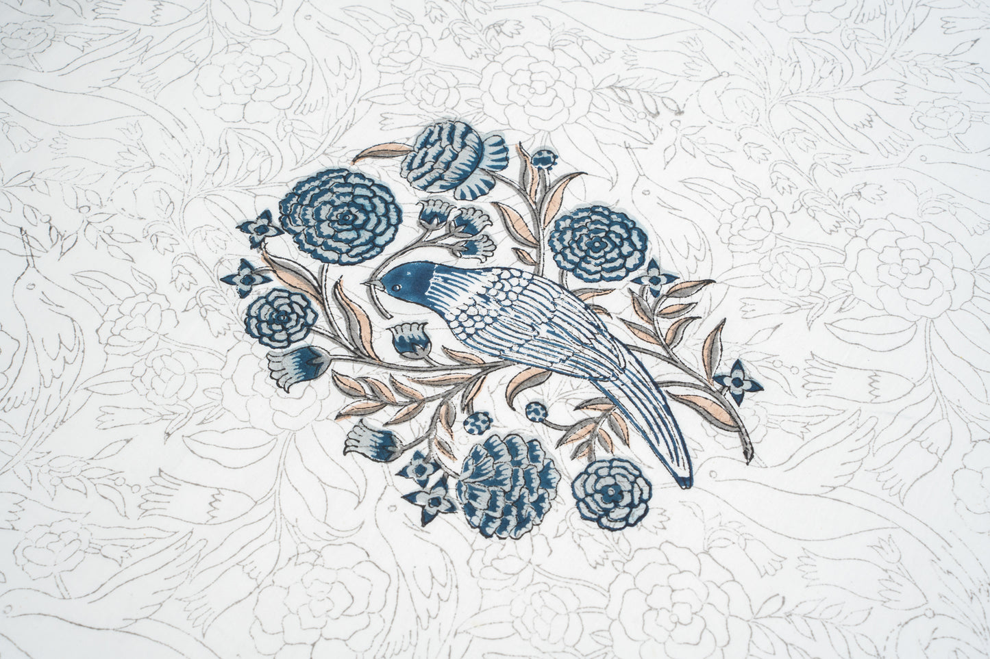 HandBlock Artisan Weave Bird Motifs Bedsheet Set