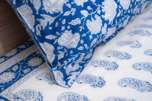 HandBlock Artisan Weave Paisley Floral Bedsheet Set