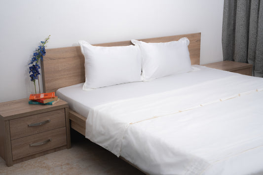 Victorian Lace White Bedsheet Duvet Cover Set