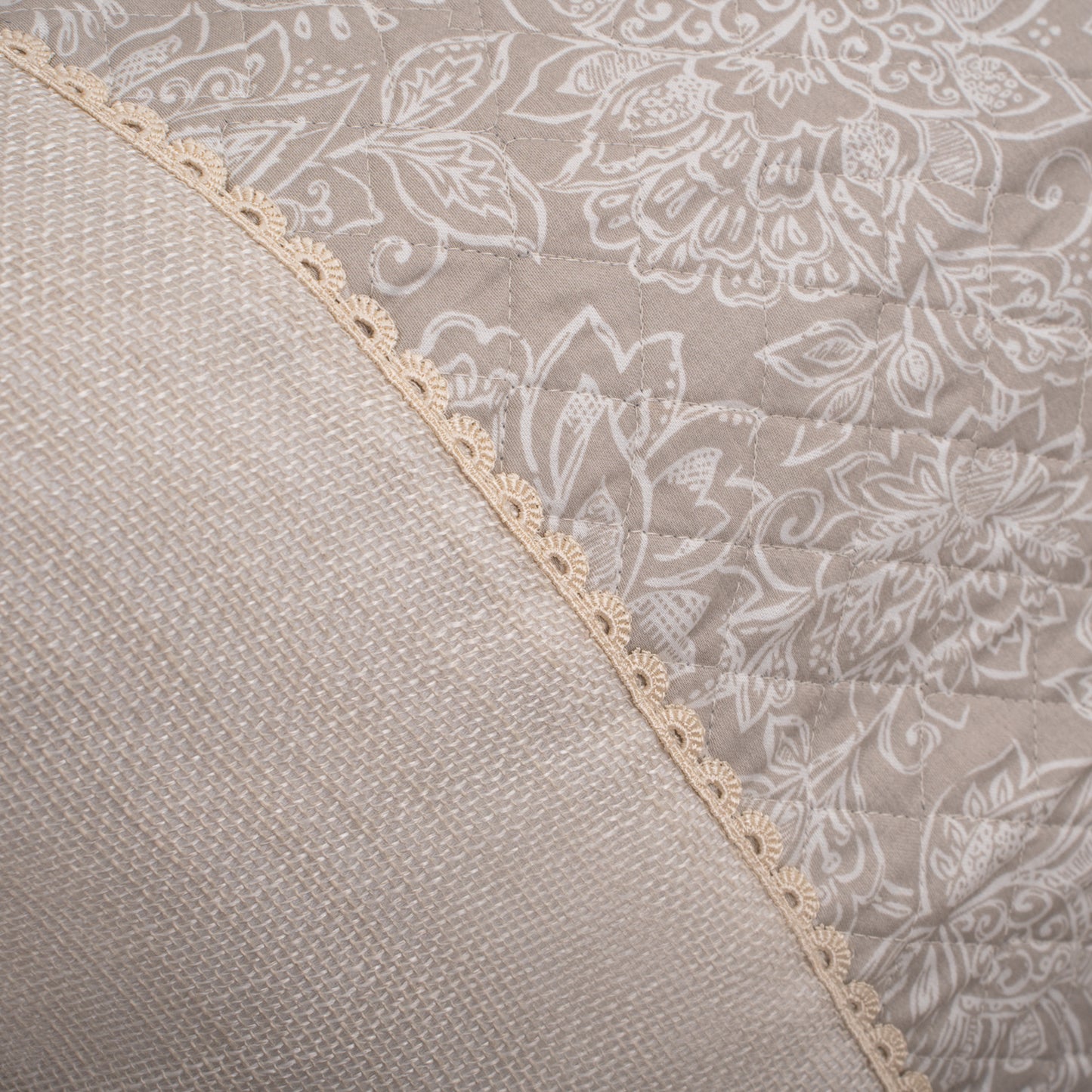 Elysian 5 Piece Quilt Set - Beige & Pale Silver