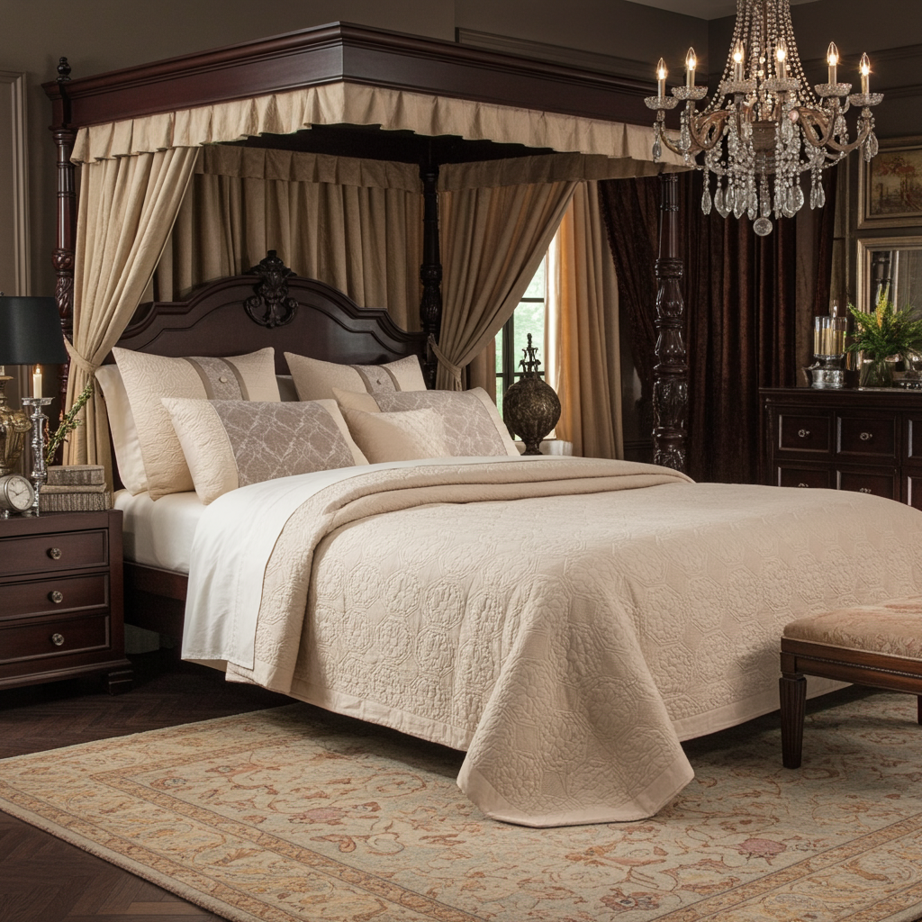Elysian 5 Piece Quilt Set - Cream