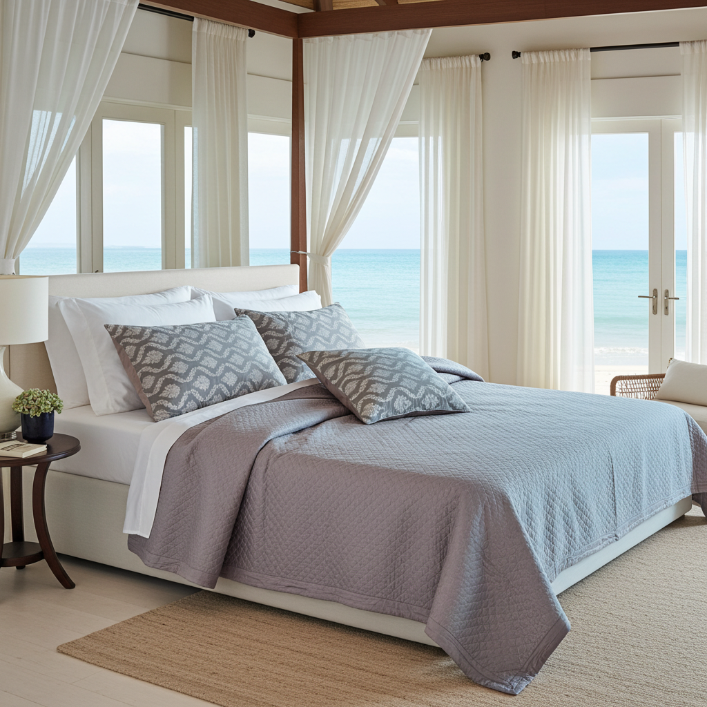 Elysian 7 Piece Quilt Set - Grey & Silver